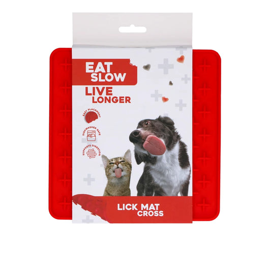 Eat Slow Live Longer Leckmatte mit Kreuzen