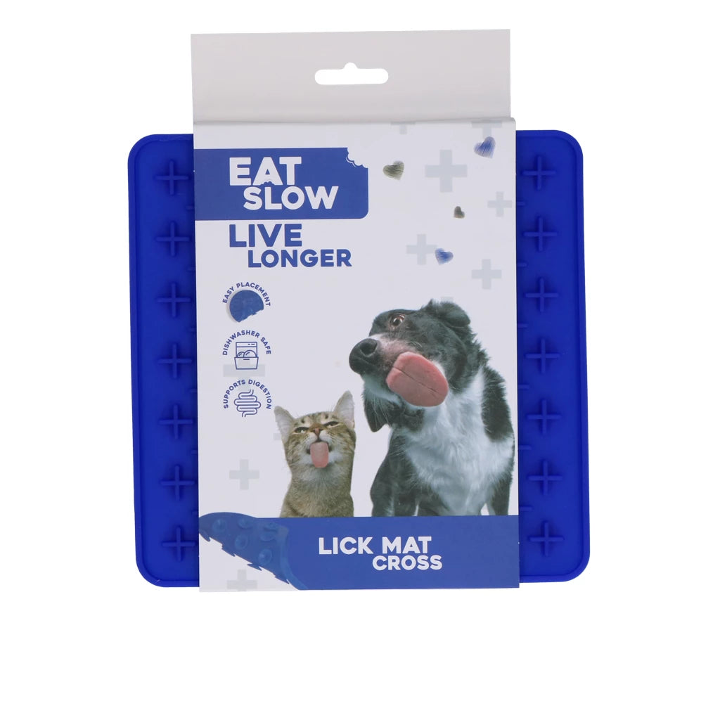 Eat Slow Live Longer Leckmatte mit Kreuzen