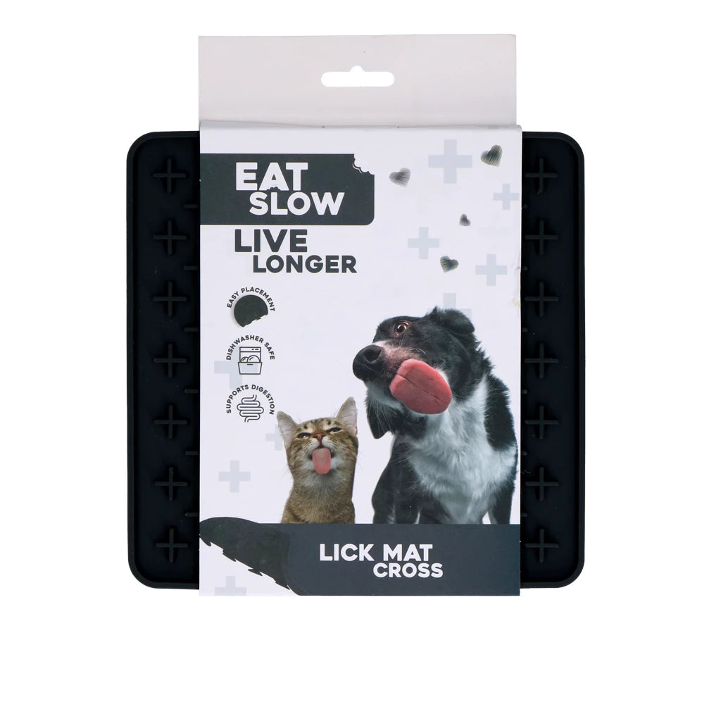 Eat Slow Live Longer Leckmatte mit Kreuzen